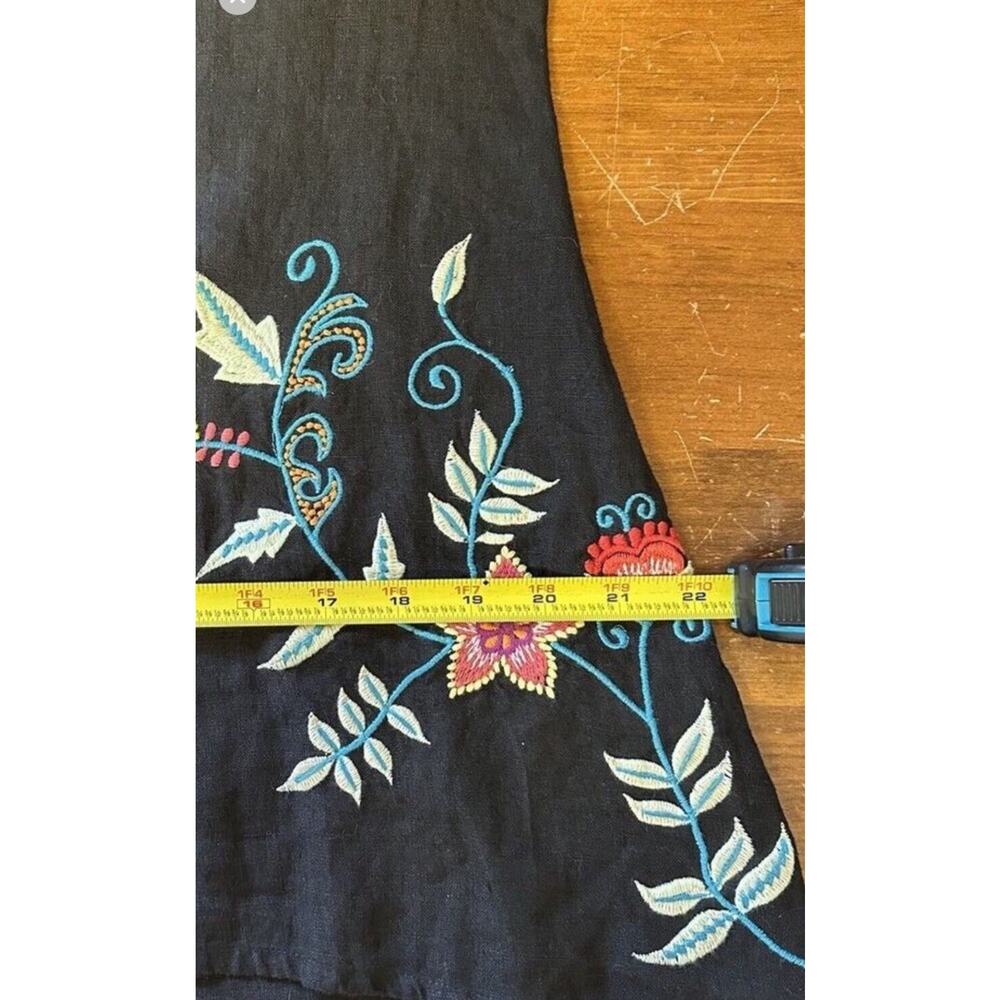 ANTHROPOLOGIE NWT Kyla Seo Small Linen Embroidered Lenni Tunic Blouse Boho - Picture 7 of 8
